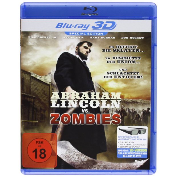 Abraham Lincoln vs. Zombies  3D-Blu-ray/NEU/OVP  FSK18
