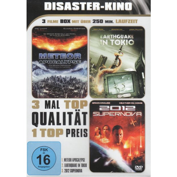 Disaster-Kino 2: Meteor / Earthquake in Tokio / 2012 Supernova DVD/NEU/OVP