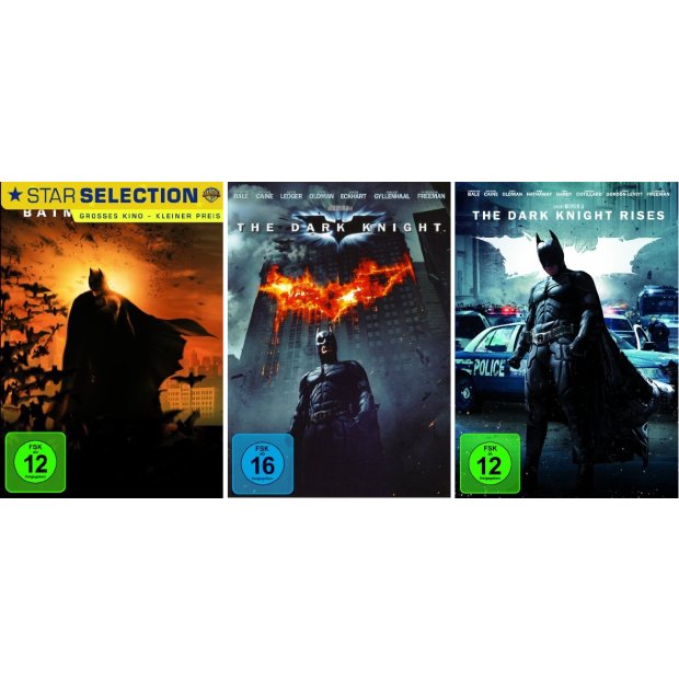 Batman Begins + Dark Knight + Dark Knight Rises  3 DVDs/NEU/OVP #62