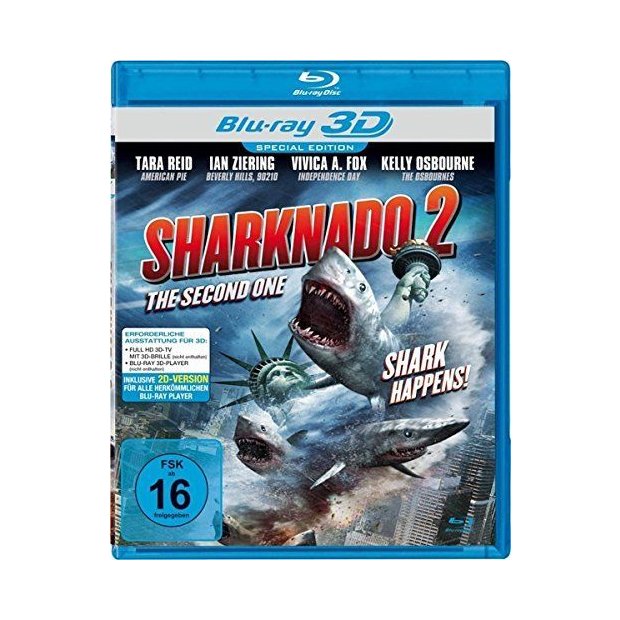 SHARKNADO 2 - The Second One - Sharks Happens 3D Blu-ray/NEU/OVP
