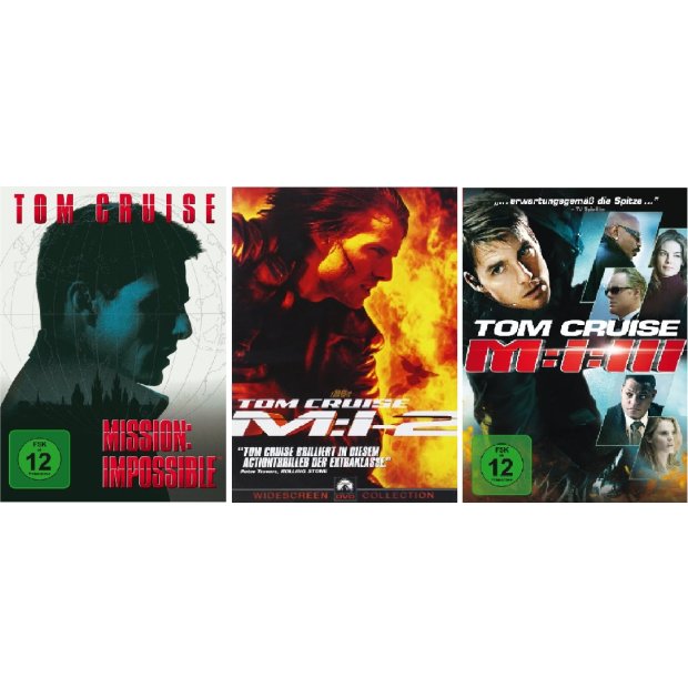 Mission: Impossible - Tom Cruise Teile 1+2+3 Trilogy - 3 DVDs NEU/OVP