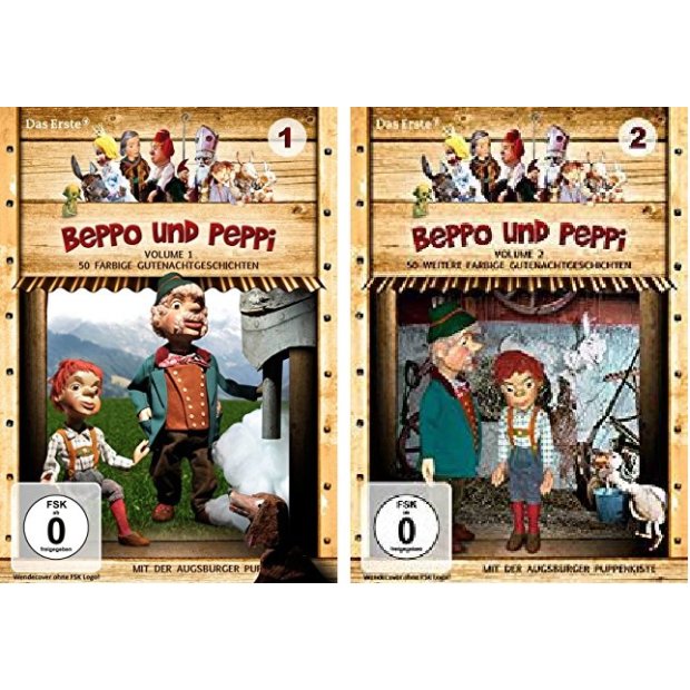 Augsburger Puppenkiste - Beppo und Peppi - 100 Geschichten 4 DVDs/NEU/OVP