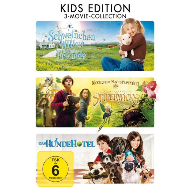 Schweinchen Wilbur & Geheimnisse der Spiderwicks & Hundehotel - 3 DVDs/NEU/OVP