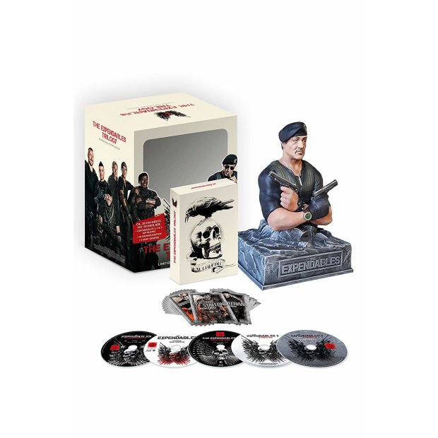 Expendables Trilogy mit Stallone-Büste + Sammelkarten  5 Blu-rays/NEU/OVP FSK18