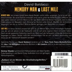 David Baldacci - Memory Man & Last Mile (4 mp3 CDs)...