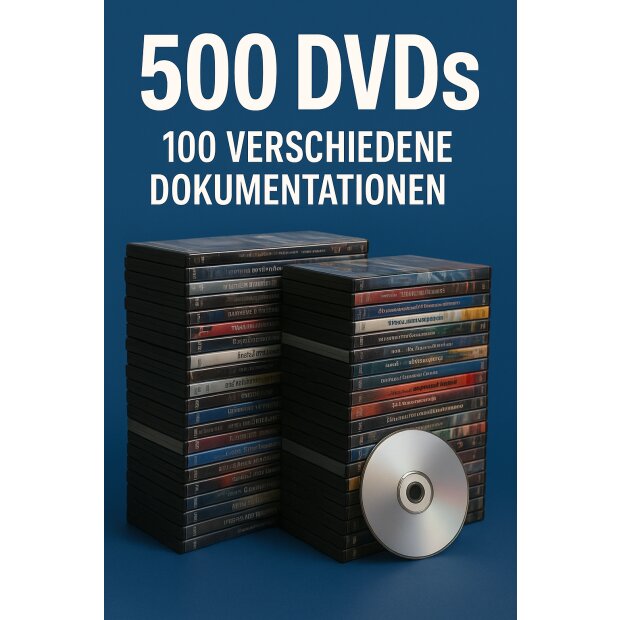 500 DVDs - Dokumentationen DVD-Paket – 100 verschiedene Titel, je 5 Stück – Neu & OVP #169