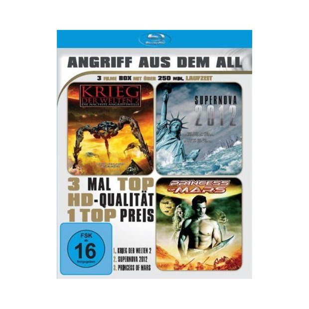 Angriff aus dem All (3 Filme)  Blu-ray/NEU - Krieg der Welten 2/Princess of Mars