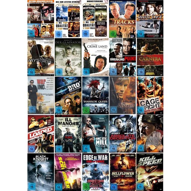 Action Paket II - 32 Filme auf 25 DVDs/NEU/OVP #170 $