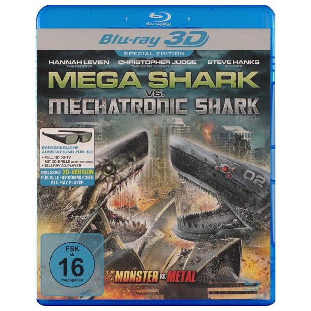 Mega Shark VS. Mechatronic Shark + Bonusfilm  3D Blu-ray/NEU/OVP