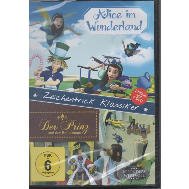 Alice im Wunderland & Der Prinz und der Bettelmann - Zeichentrick  DVD/NEU/OVP