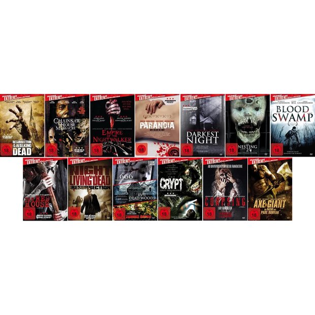 Horror Extreme Collection -  15 Filme auf 13 DVDs/NEU/OVP #194  FSK18