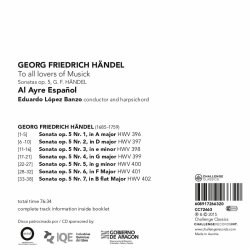 Georg Friedrich Händel - To All Lovers of Musick Sonatas op. 5  CD/NEU/OVP