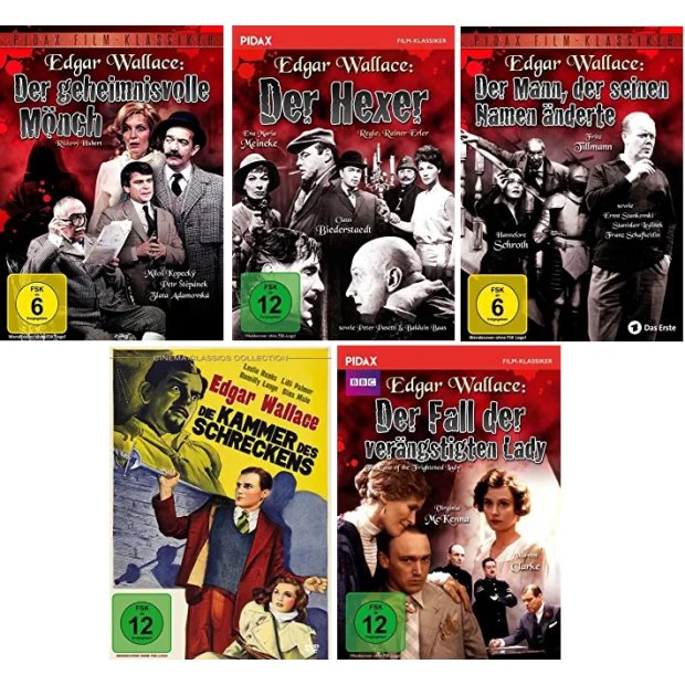 Edgar Wallace - 5 Filme - Pidax Klassiker - 5 DVDs/NEU/OVP