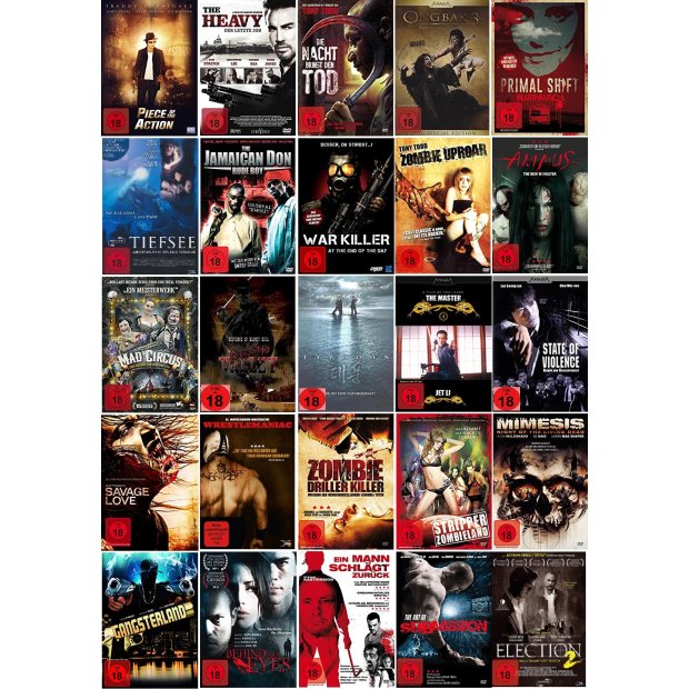 FSK 18 Paket 4 - 25 Filme auf 25 DVDs/NEU/OVP