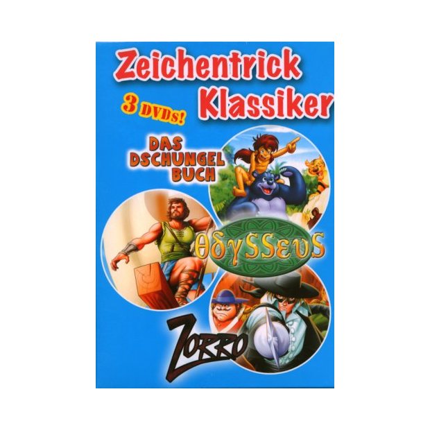 Zeichentrick Klassiker (Dschungelbuch, Zorro &amp; Odysseus) 3 DVDs/NEU/OVP