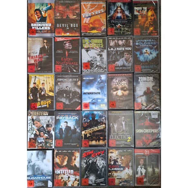 DVD FSK 18 Paket  #8 - 29 DVDs/40 Filme - NEU/OVP FSK 18