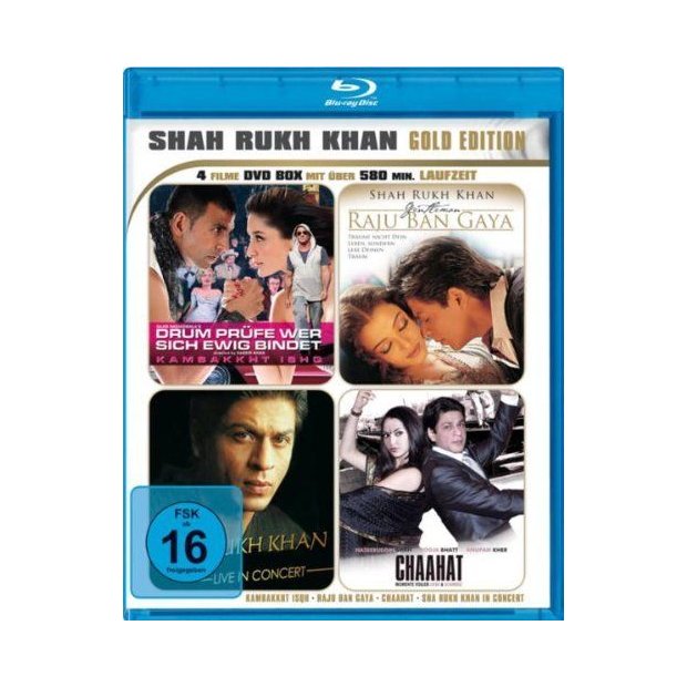 Shah Rukh Khan Gold-Edition - 4 Bollywood Filme  2- BLU-RAYs/NEU/OVP